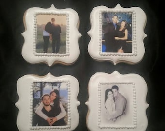 Custom Photo Cookies with Edible Image - Anniversary, Wedding, Shower