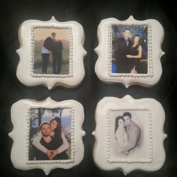 Custom Photo Cookies with Edible Image - Anniversary, Wedding, Shower