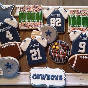 Football Cookies - ANY TEAM AVAILABLE - Baker's Dozen
