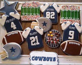 Football Cookies - ANY TEAM AVAILABLE - Baker's Dozen