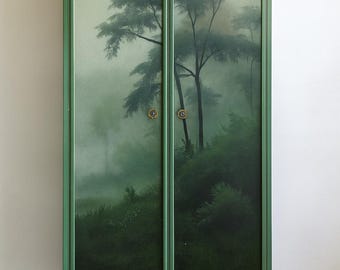 Mid CenturyWardrobe – Upcycled Stag Armoire Statement Bedroom Furniture. Custom Commission Piece