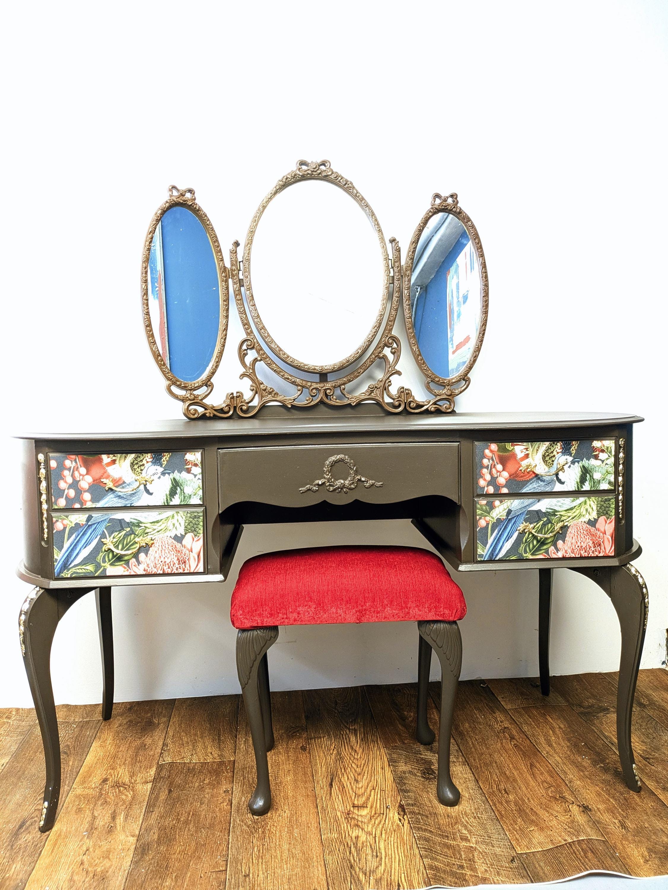 upcycled retro dressing table American Art Deco Dressing Table/Vanity Restoration