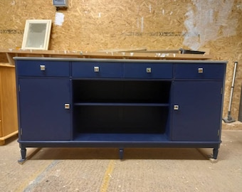 Mobile Tv Credenza. Mobili riciclati verniciati grigio navy. Le commissioni sono disponibili