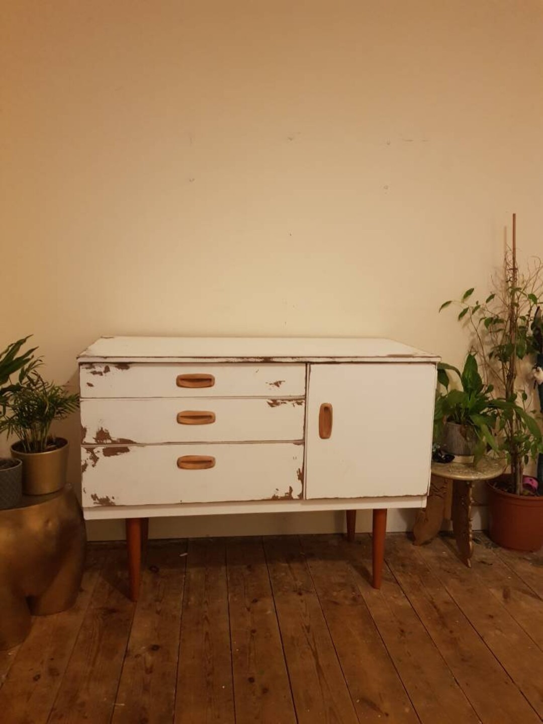 Vintage Schreiber Midcentury Upcycled Teak Sideboard Cabinet. Painted White. 1960s Home Etsy Norway
