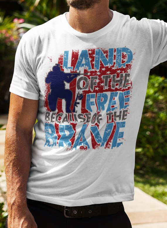 Patriotic Adult Graphic T Shirt. Land 
