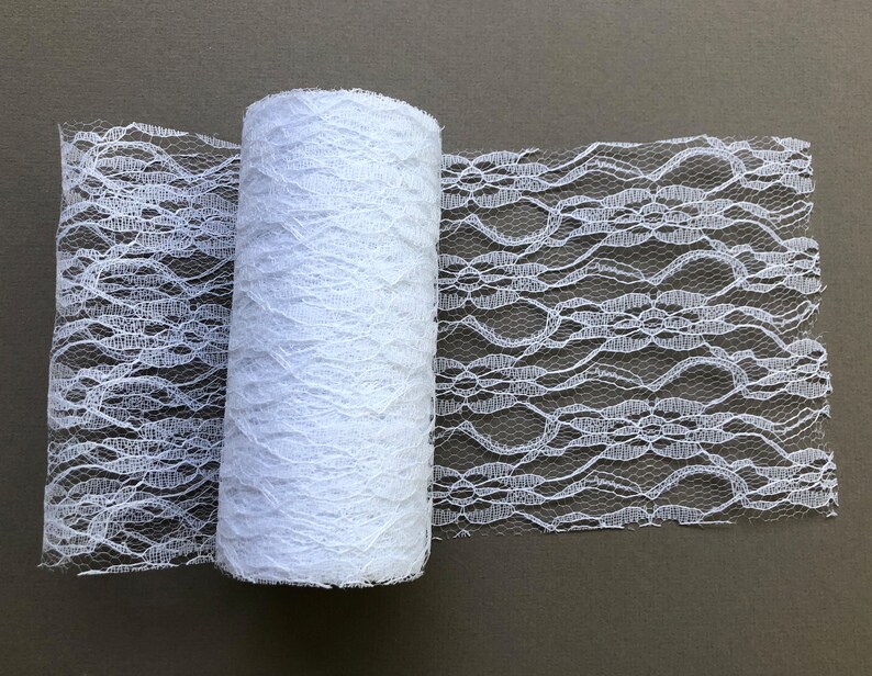 10 meters long x 6 inches wide lace ribbon roll in ivory cream