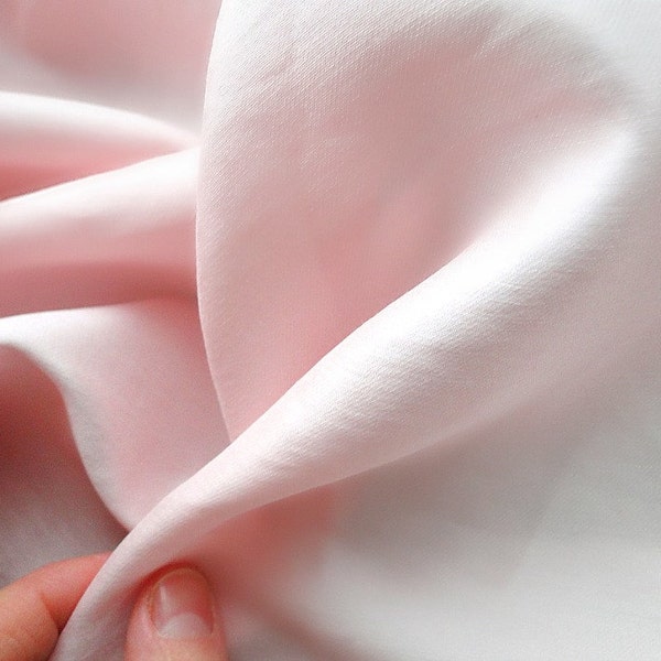 Linen silk cotton satin fabric in petal pink, natural satin fabric, pastel fabric, organic linen cloth fabric, fabric shop, sold by 1/2 yard