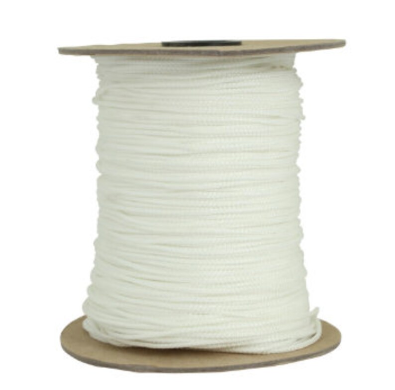 White Nylon Braided Drapery Cord 200 yds