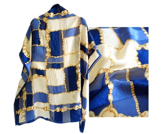 Foulard En Soie 100% Jacqueline Fleuriste - Couleur Marron Clair, Finition Main Roulée, Occasion