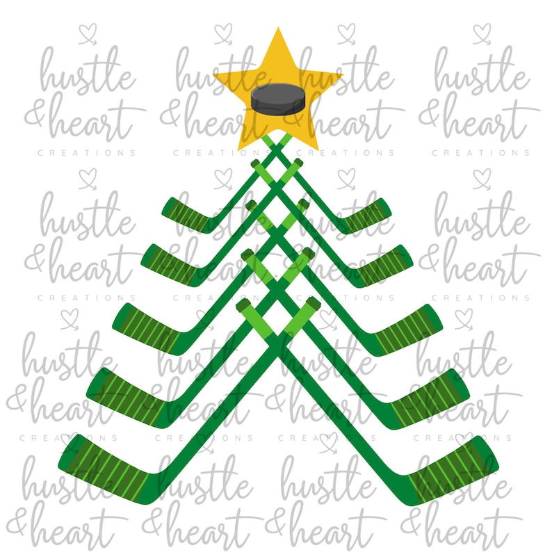 Hockey Stick Christmas Tree SVG PRINTABLE (Instant Download) Etsy