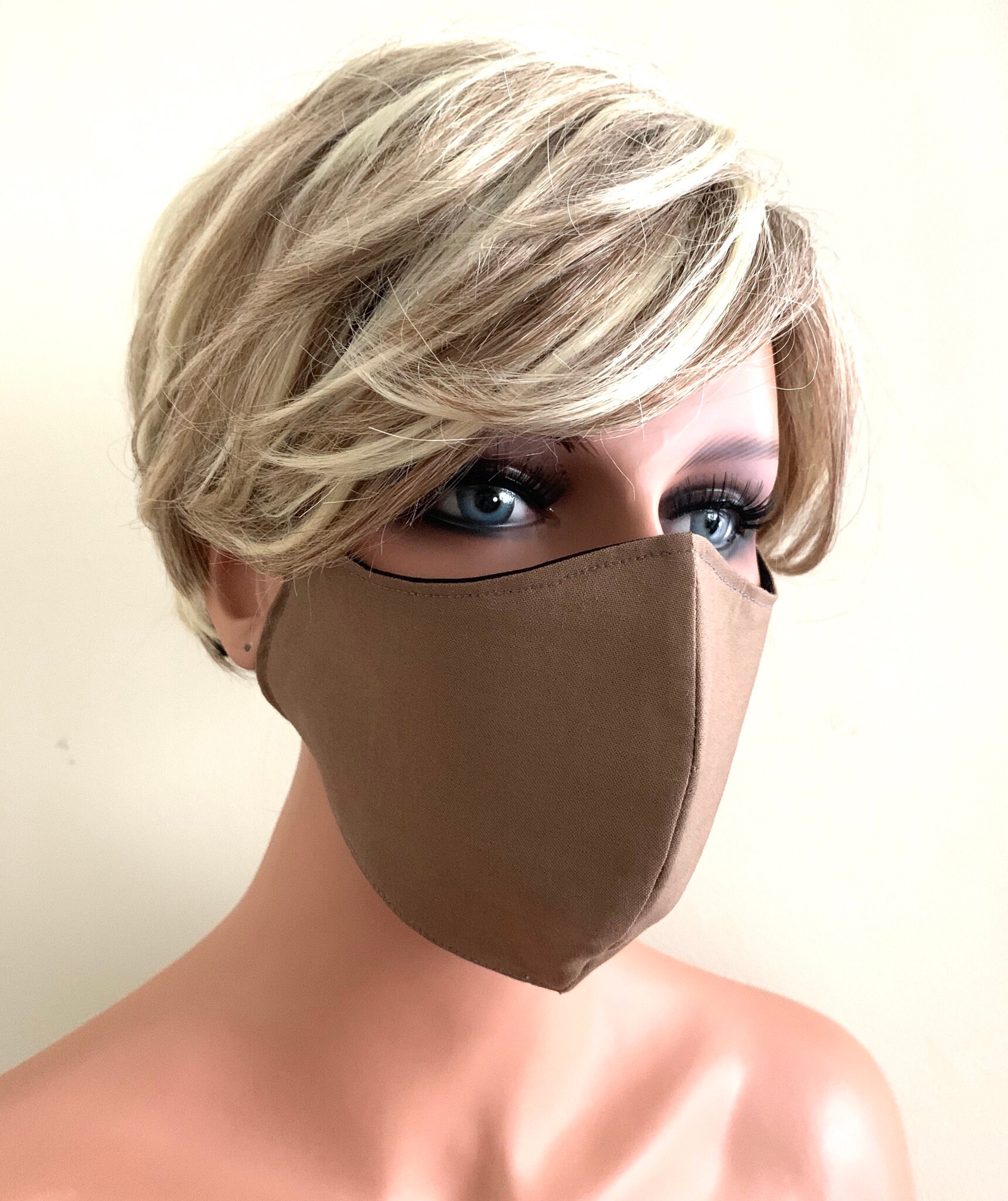 Brown face mask face covering brown facemask office cotton Etsy