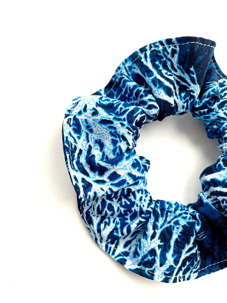 vacation elastic ponytails blue scrunchie summer white blue girls hair ties wedding coral