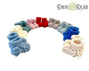Baby shoes knitted in different colors size approx. 15/16 - Regia Cashmere