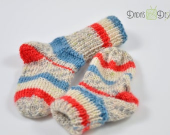 Chaussettes de bébé en tricot - taille ca 16