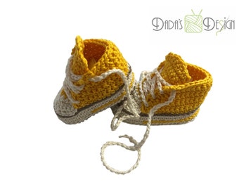 Baby shoes/baby chucks crocheted sun-cream in size approx. 15-16