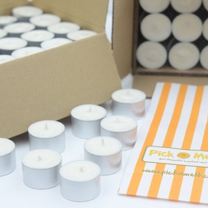 Soy Wax LARGE tealights. 100% pure natural soy wax. Hand poured in Hampshire, UK