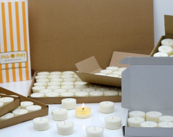 Soy Wax tealights. Clear Cup. 100% pure natural soy wax. Hand poured in Hampshire, UK