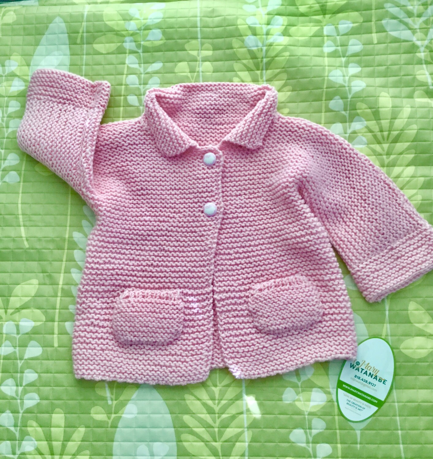 Pretty in Pink Hand Knit Baby Sweater in Extra Soft Imported Etsy