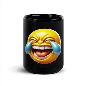 LOL Emoji Mug 15oz – Hilarious 3D Coffee Cup with Tongue Out and Tears, Funny Meme Mug for Friends, Coworkers, and Laugh Addicts