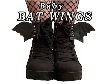 Baby Bat wings shoe accessories, smallest size available, goth , witchy