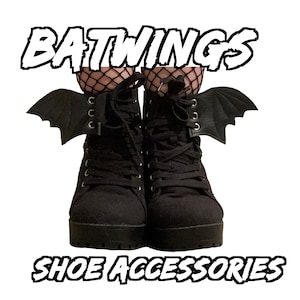Baby Bat wings shoe accessories, smallest size available, goth , witchy