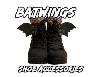 Baby Bat wings shoe accessories, smallest size available, goth , witchy