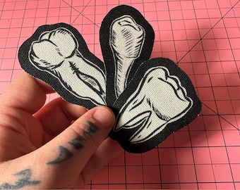 3 teeth iron on patches