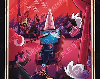 Hazbin Hotel Tarot the Vees the Tower Card - Etsy