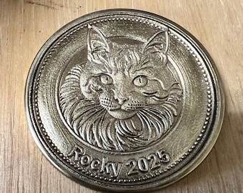 Monete personalizzate in ottone o argento di grandi dimensioni (1,5")