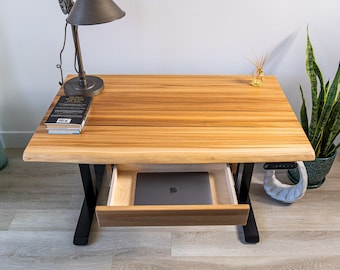 MWS Eva | Live Edge Desk | Desk With Storage | Staining Desk | Small Desk | Wood Desk | Computer Desk | Wooden desk | Desk