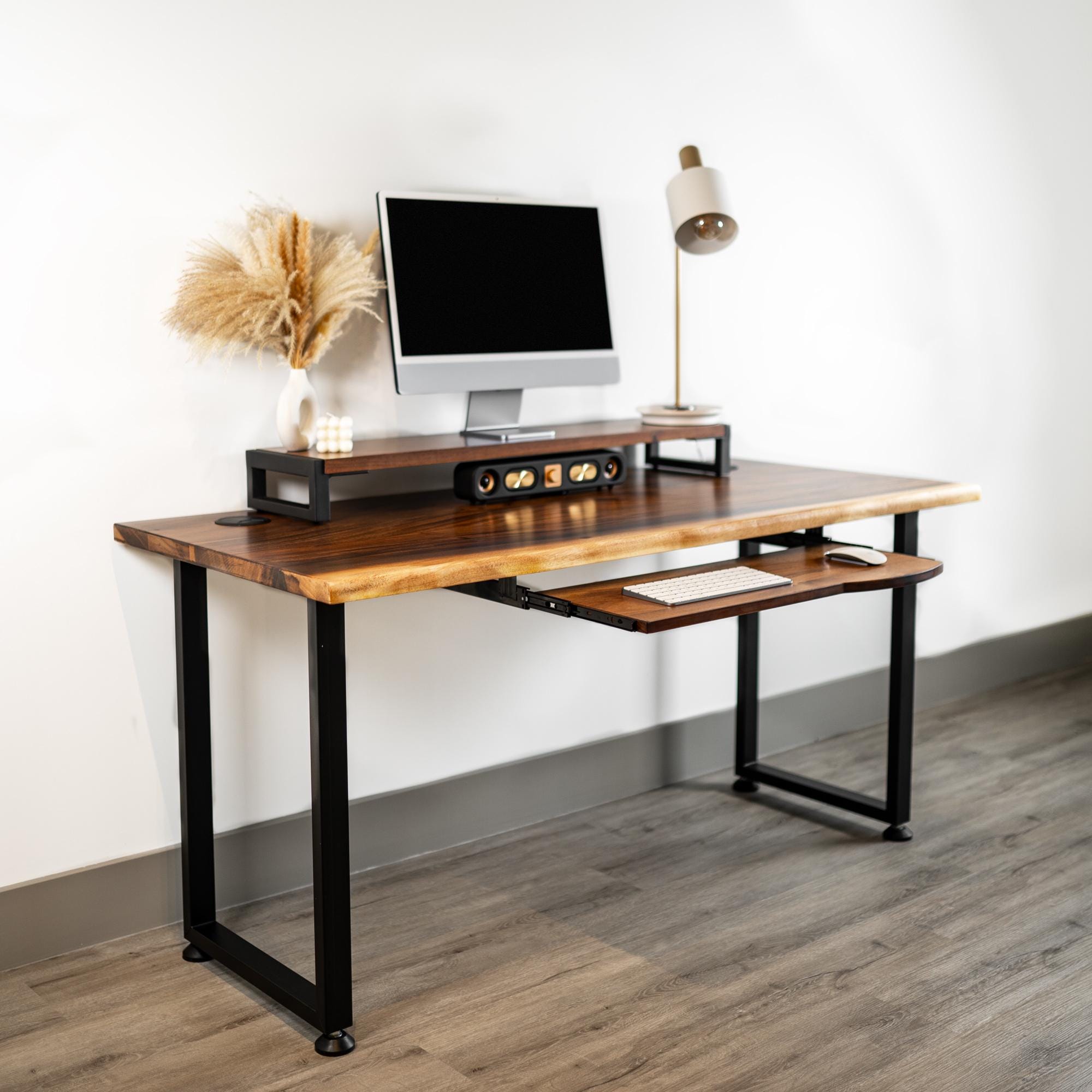 Metal wood computer desk discount
