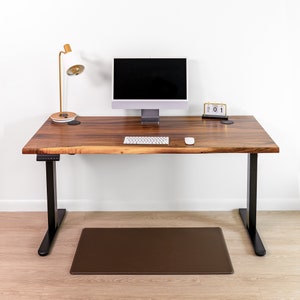 Standing Desk Walnut Desk, Live Edge Desk, Adjustable Desk, Computer Desk, Office Desk, Solid Wood Desk, Sit Stand Desk, Home Office Desk image 2