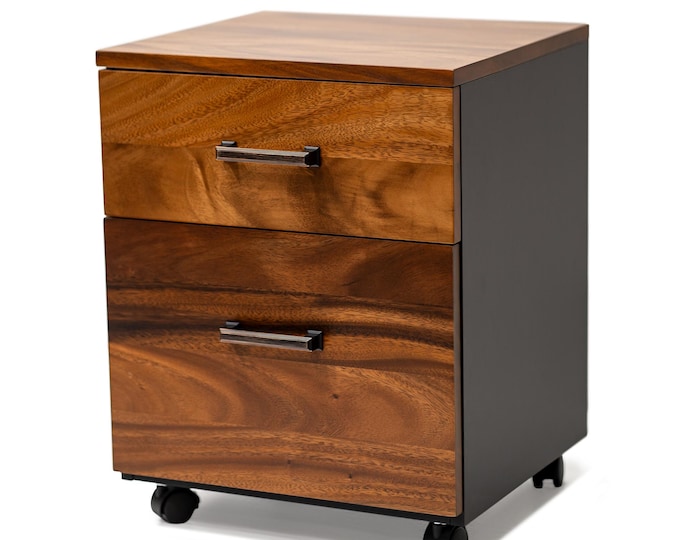 Featured listing image: 2 Drawer File Cabinet - Walnut Wood, Storage Cabinet, Rolling Filing Cabinets for Home Office