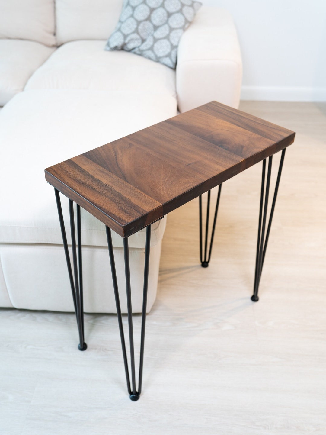 Side Table Walnut Wood, End Table, Accent Table, Narrow Side Table