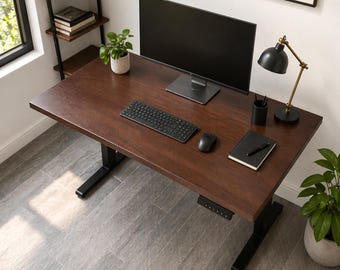 Clearance: Walnut Standing Desk 48x30 with Dual Motor Frame