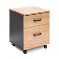 2-Drawer Solid Wood File Cabinet — White Oak Wood | Under-Desk Rolling Storage