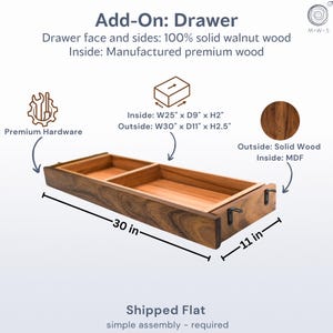 Live Edge Walnut Desk - Solid Wood Computer Desk with Drawer Storage & Monitor Riser Option | Handcrafted Home Office Desk image 9