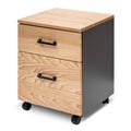 2-Drawer Solid Wood File Cabinet — White Oak Wood | Under-Desk Rolling Storage