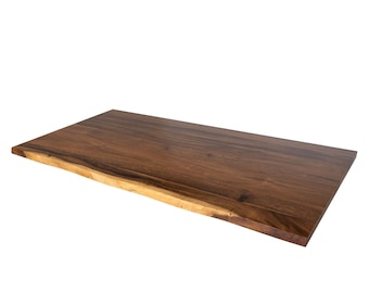Walnut Live Edge Table Top - Solid Wood Desk Top | Kitchen Countertop