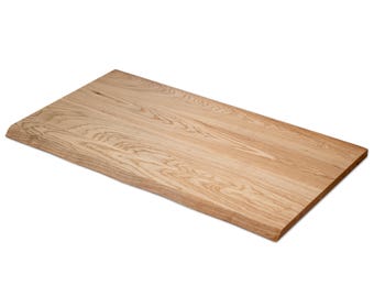 Plateau de table en chêne blanc à bords naturels - Plateau de bureau en bois massif fait main | Compatible avec les comptoirs