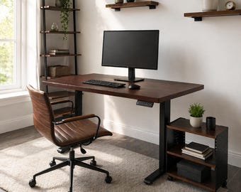 Clearance: Walnut Standing Desk 48x30 with Dual Motor Frame
