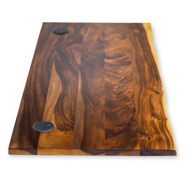 Desk Top - Walnut Solid Wood Desk Top with Grommets for Wires | Natural Live Edge Table Top | Standing Desk Top | Wood Desktop for Desk