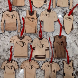 Annandale School Sports Jersey Ornaments, Baseball, Basketball, Volleyball, Football, Track and Cross Country, Softball