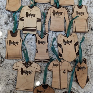 Holdingford School Sports Jersey Ornaments, Baseball, Basketball, Volleyball, Football, Track and Cross Country, Softball