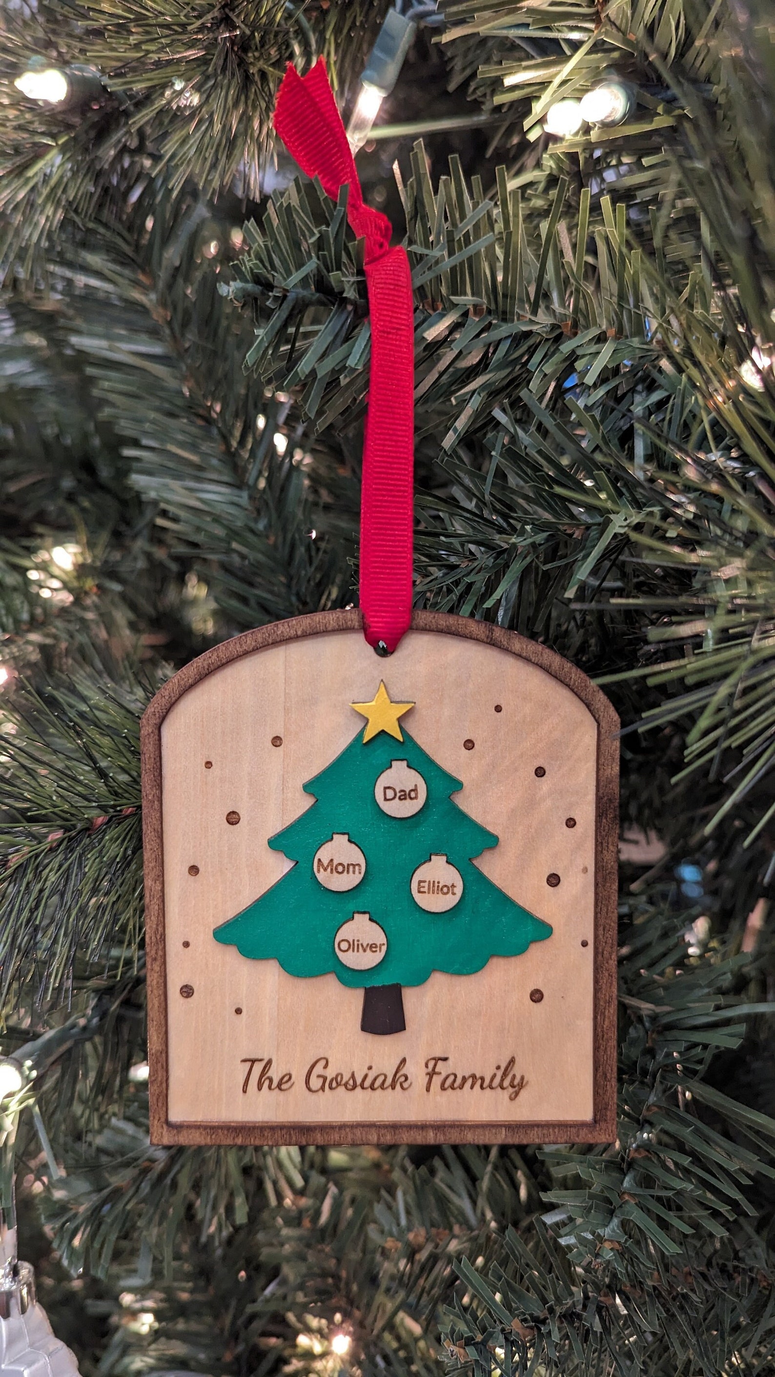 Family Tree Ornament, Christmas Ornament, Family Holiday Ornament