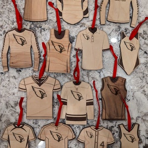 Upsala School Sports Jersey Ornaments, Baseball, Basketball, Volleyball, Football, Track and Cross Country, Softball