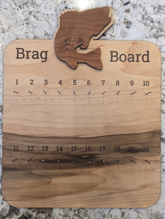 Custom Brag Board, Fishing Brag Board, Fishing Tracker 