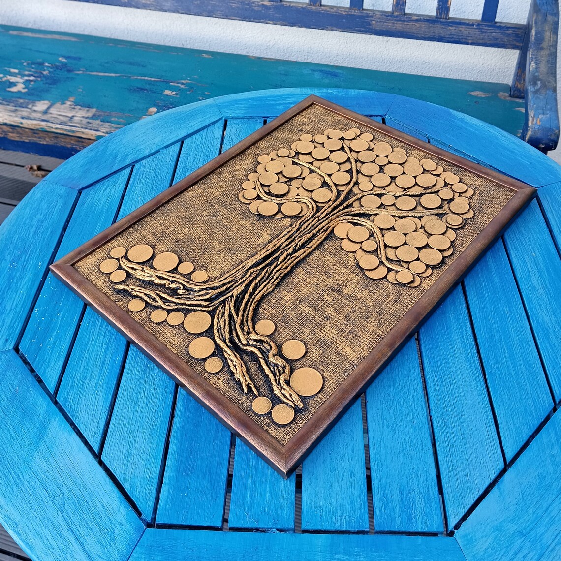 Money Tree Wall Art Tree Wall Decor Original Wall Art Etsy