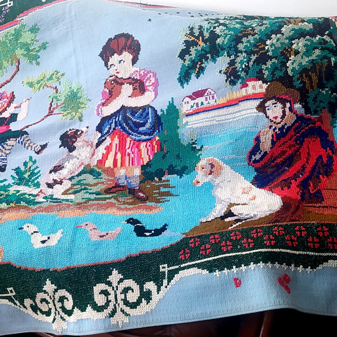 Unique carpet RARE Hand Embroidered Carpet Handwoven wool Etsy