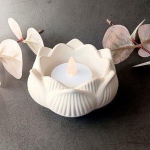 Flower Tea light candle holder Concrete candlestick Lotus Candle Yoga Teacher Gift Meditation Gift image 2